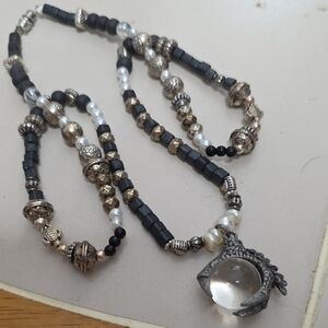 ELABORATLY DETAILED ONE OF A KIND TALON CRYSTAL BALL NECKLACE